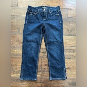 WHBM Noir Crop Leg Side Slit Jeans- size 2